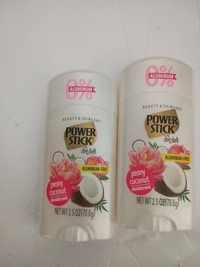 Power Stick Peony Coconut Deodorant - Cream/White Pack Of 2